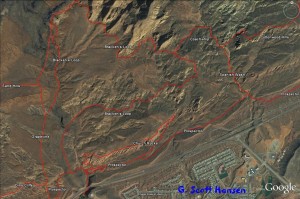 Bracken's Loop map including adjoining trails