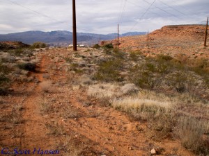 Portions of the trail follow a powerline access road