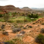 Trail overlooks portions of the Red Hills Golf Course