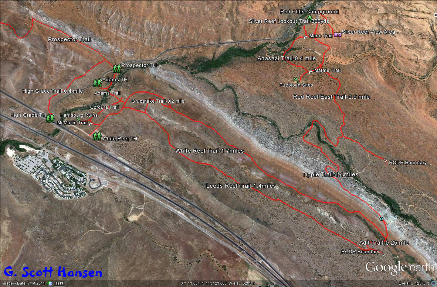 Red Cliffs Desert Reserve » Web 1 Red Cliffs Recreation Area Trails Map