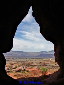 Interesting views to the south can be enjoyed from within the cave.
