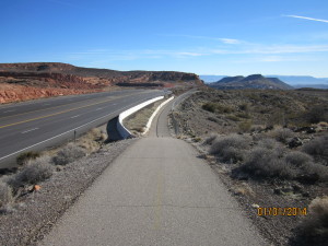 Moderate to deep down-slopes provide a challenge to bikers who must control their speed so as to enjoy safe riding. 